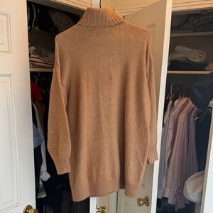 Mango Camel Turtleneck Mini Dress